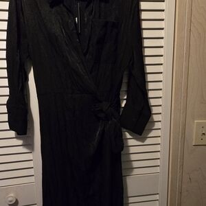 Fashion Nova Elegant Black Wrap Dress